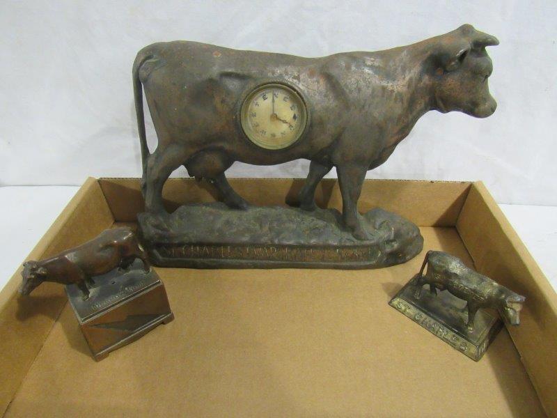 3- pc. advertising metal cow Figurals (1 of 8)