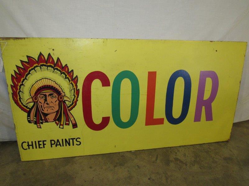 Single-sided wood Chief paints sign (1 of 5)