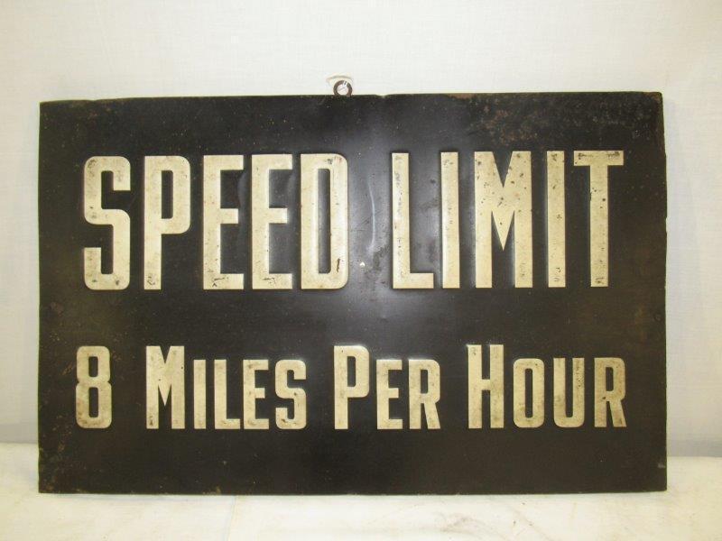 SST covered bridge 8 mph speed limit embossed sign (1 of 5)