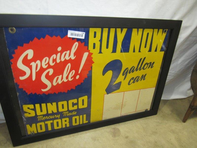 Sunoco motor oil cardboard framed advertising banner (1 of 6)