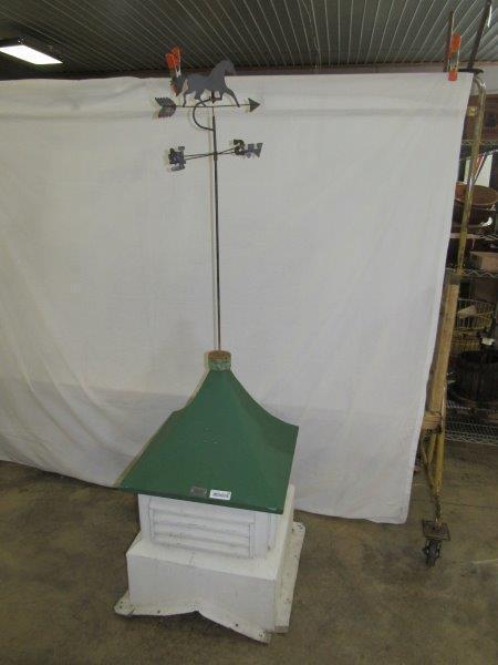Metal cupola with metal horse weathervane (1 of 6)