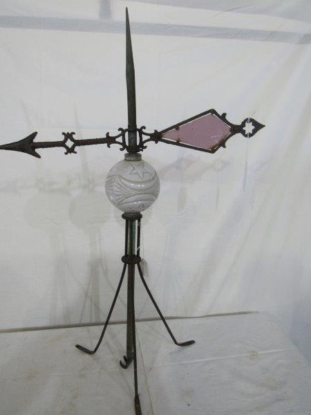 Lightning rod w/ moon & star bulb and directional arrow (1 of 6)