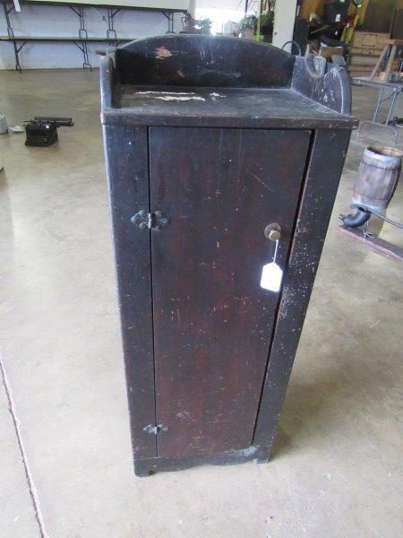 Small black painted cupboard: Small black painted cupboard