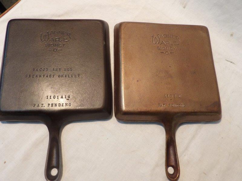 2- Wagner square skillets: One is Marked bacon and egg breakfast skillet.
