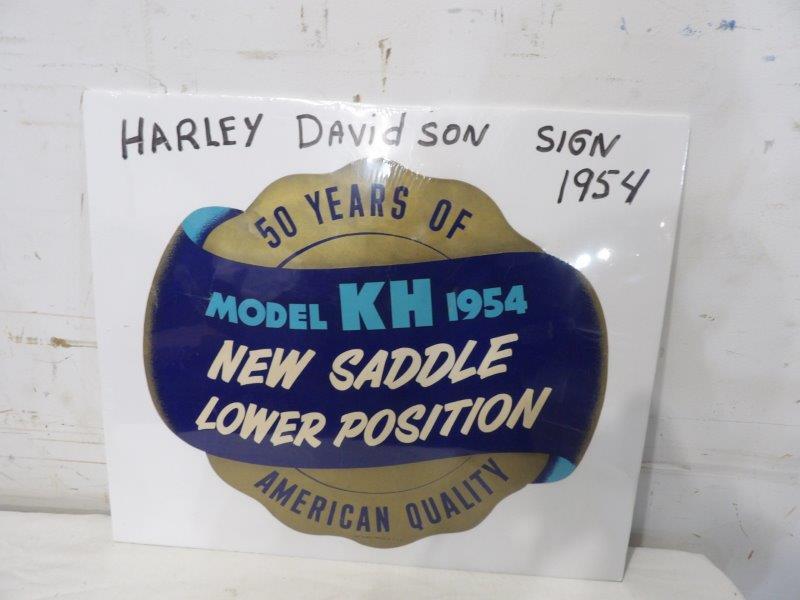 1954 Harley Davidson die cut cardboard store sign (1 of 3)