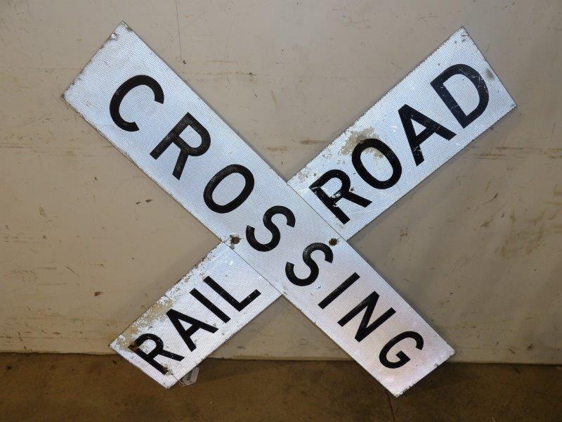 SS Alum. Railroad crossing two-piece sign (1 of 4)