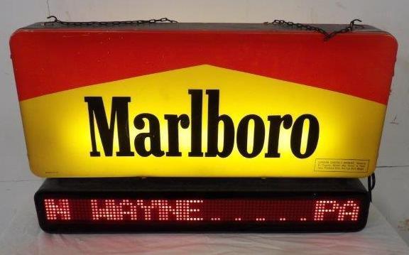 1992 Philip Morris Marlboro lighted sign w/ scroll (1 of 6)