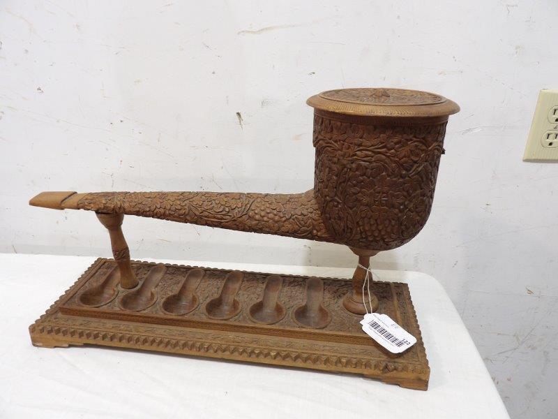 Highly carved Country Store music box humidor pipe (1 of 8)