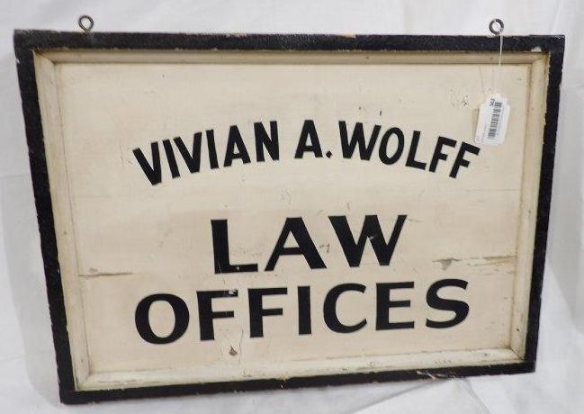 Great two-sided Law Offices hand-painted wooden sign (1 of 2)