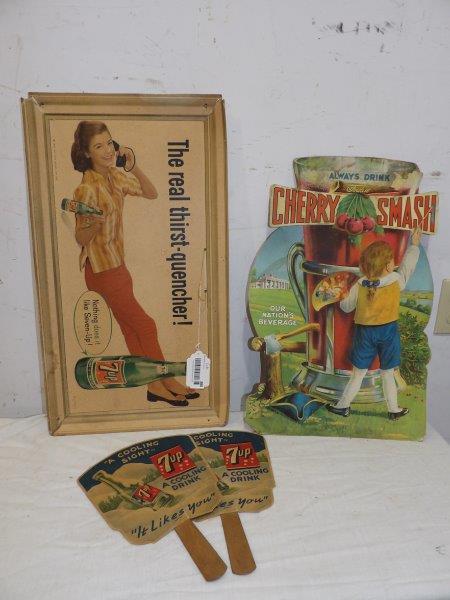 Four piece cardboard advertising lot (1 of 9)