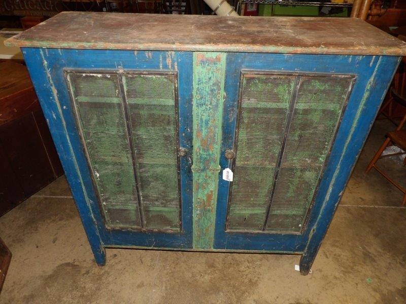 Primitive multicolored screened pie safe (1 of 9)