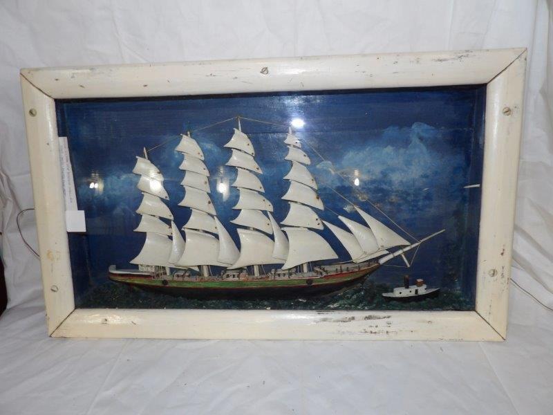 Antique Clipper Ship diorama shadow box (1 of 7)