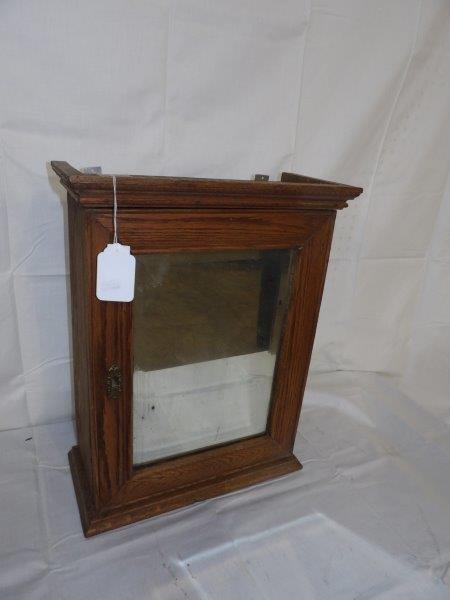 Small oak mirrored wall cabinet (1 of 4)