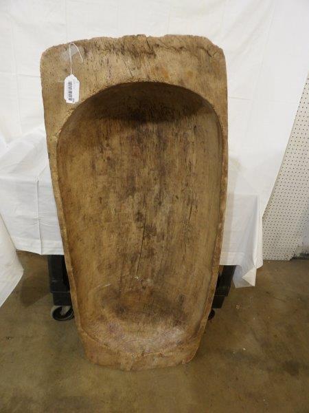Large wooden primitive trencher bowl (1 of 5)