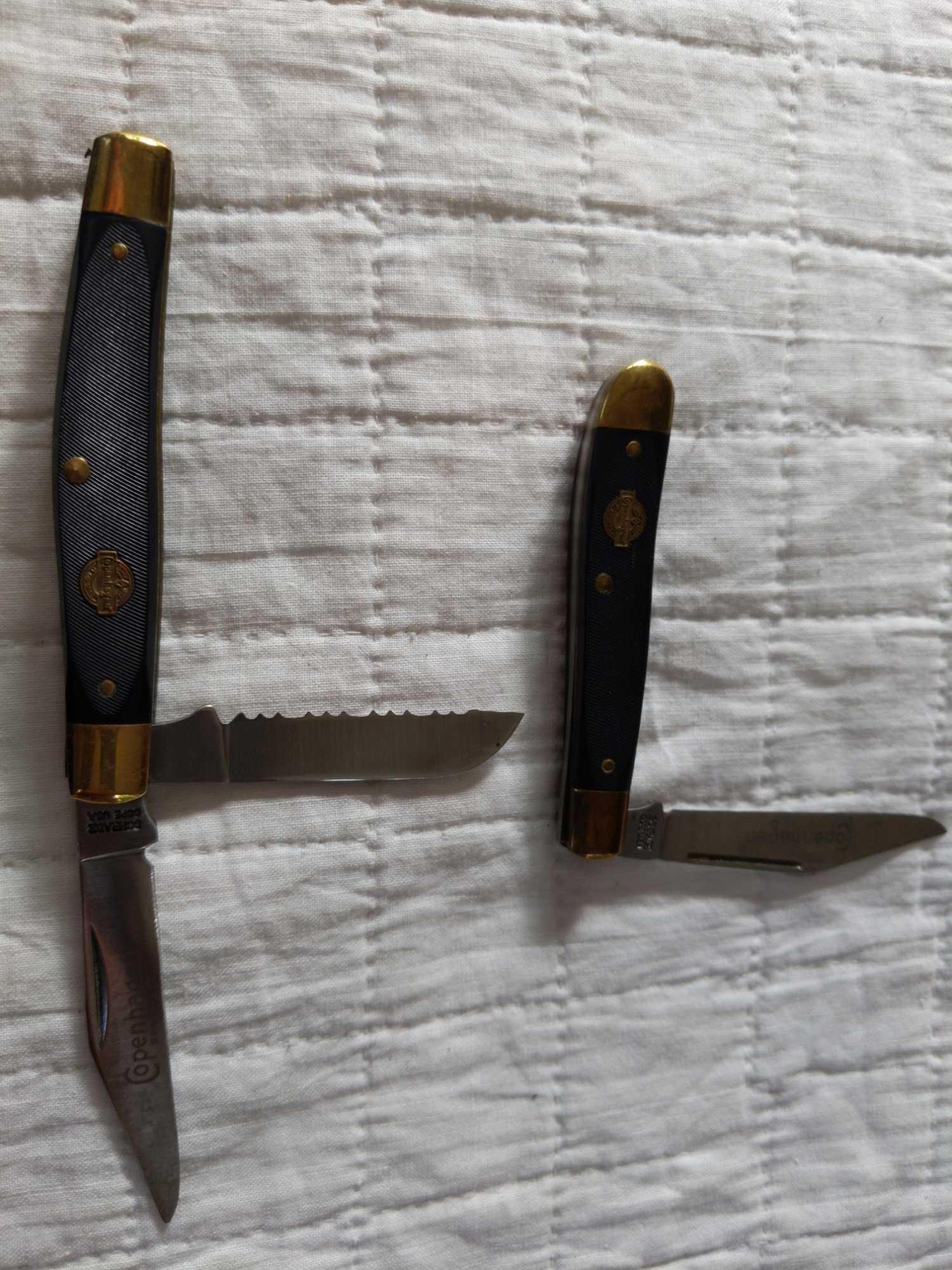 Schrade USA Copenhagen 1 & 2 bladed folding knives (1 of 8)