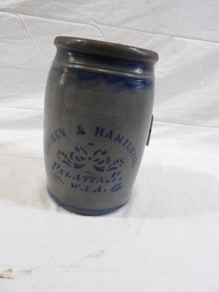 Richey & Hamilton 1 gal. decorated stoneware jar (1 of 6)