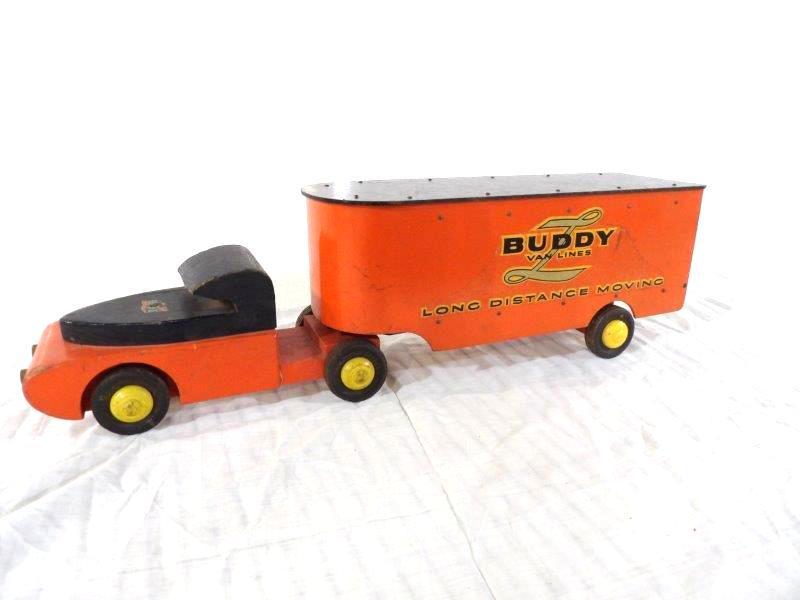 Nice original wooden Buddy L Van Lines tractor trailer (1 of 7)