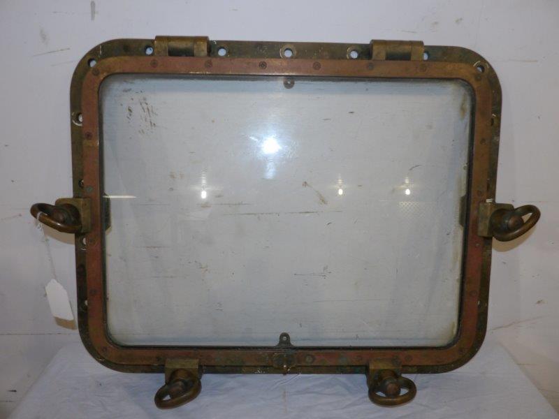 Lg. Brass rectangle Nautical port hole (1 of 7)