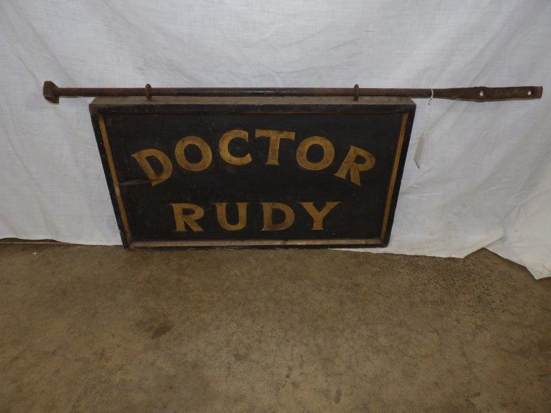 Doctor Rudy two-sided painted smaltz wooden sign (1 of 9)