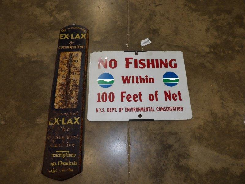 No fishing sign and Ex-Lax thermometer (1 of 5)