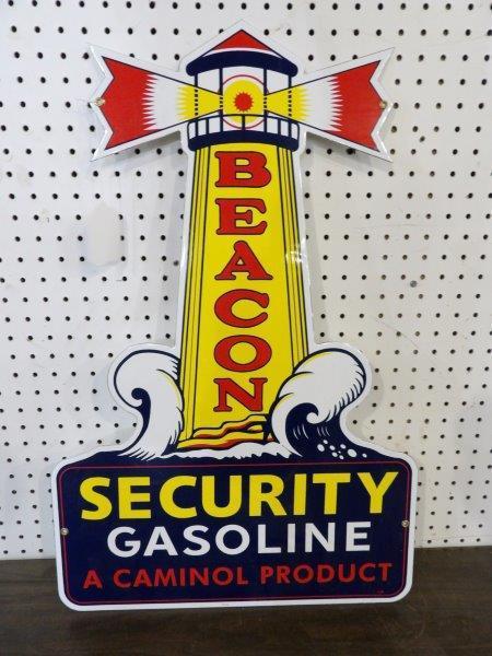 SSP reproduction Beacon Security Gasoline sign (1 of 2)
