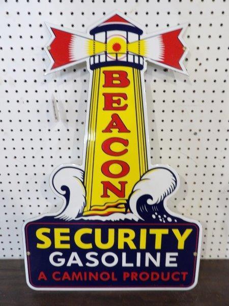 SSP reproduction Beacon Security Gasoline sign (1 of 2)
