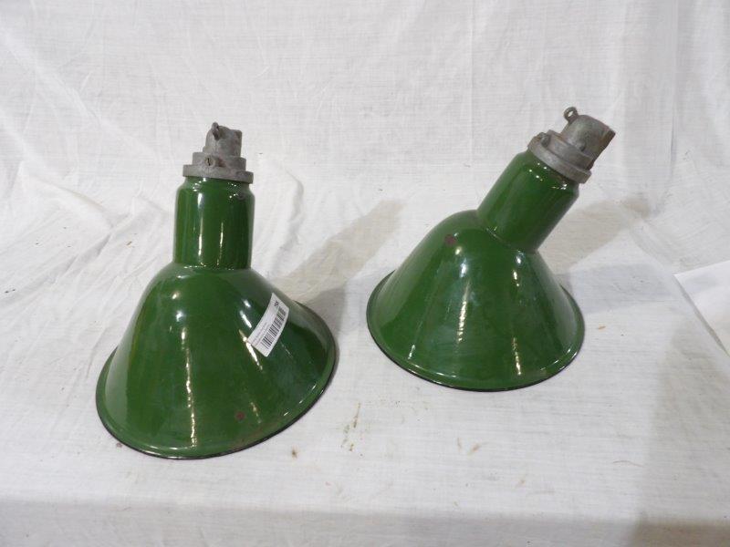 Two porcelain station light shades (1 of 2)