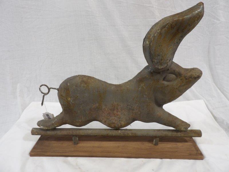 Flying pig metal weathervane topper: 25 3/4 in Long 21 in tall.