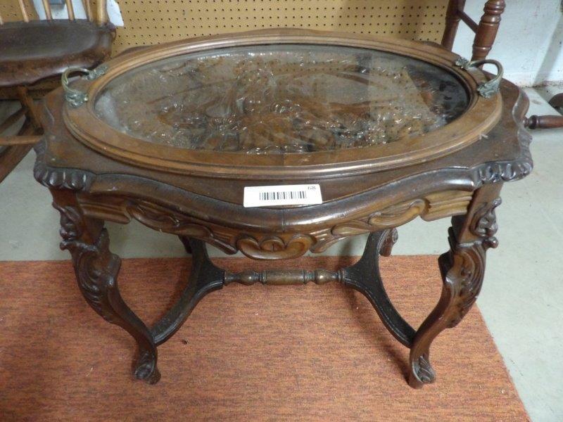 Highly carved lift top server stand (1 of 4)