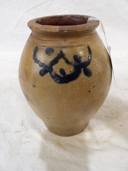 small decorated ovoid stoneware jar (1 of 5)