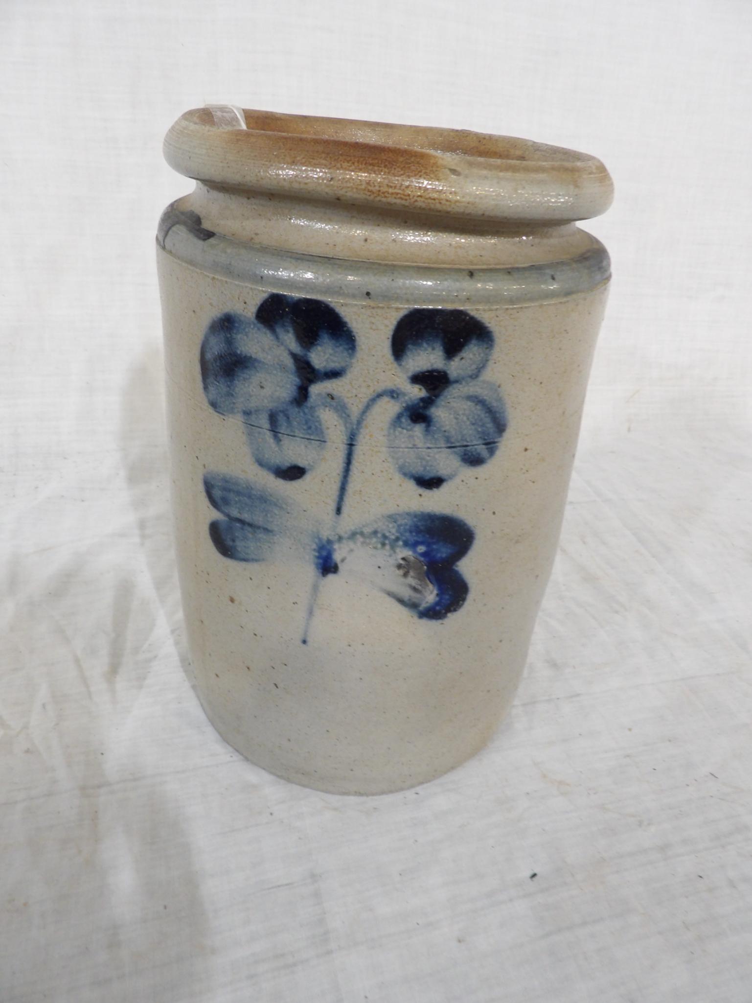 Decorated 1 gallon stoneware jar (1 of 8)