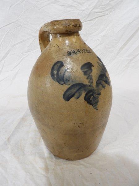 WM. Moyer decorated 1 gallon stoneware jug (1 of 3)