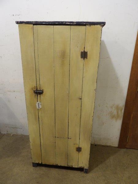 Primitive painted single door cabinet (1 of 5)