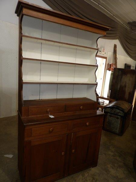 Early American 2 pc. Pewter cabinet (1 of 11)