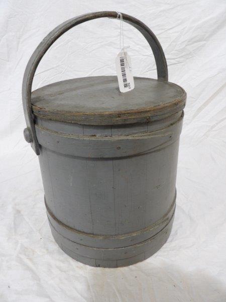Primitive painted firkin bucket (1 of 3)