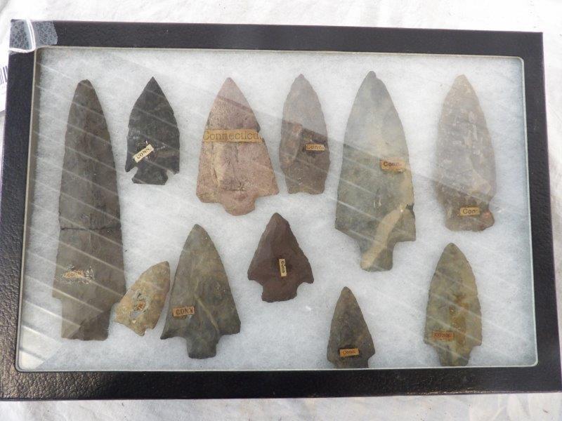 11- Connecticut arrowheads in showcase (1 of 6)