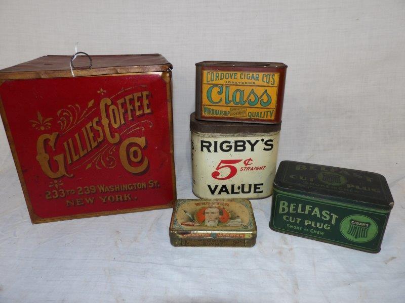 GilliesCoffee Tin and 4 Other Tobacco Tins (1 of 7)