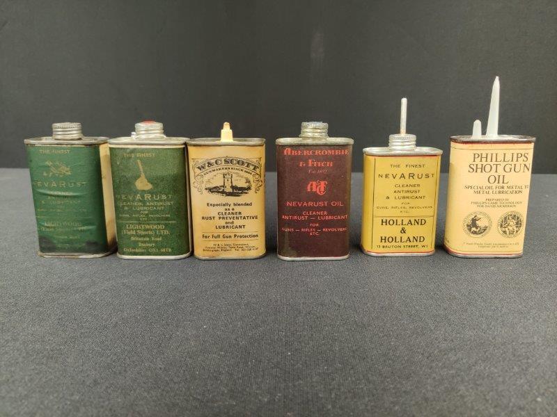 8 Paper Label Oilers: All gun related. Nice lot.