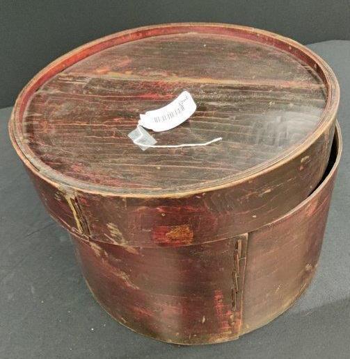 Red Painted Cheese Box with Lid (1 of 3)