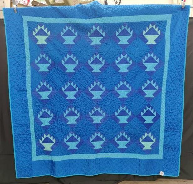 Blue Basket Pattern Quilt (1 of 3)