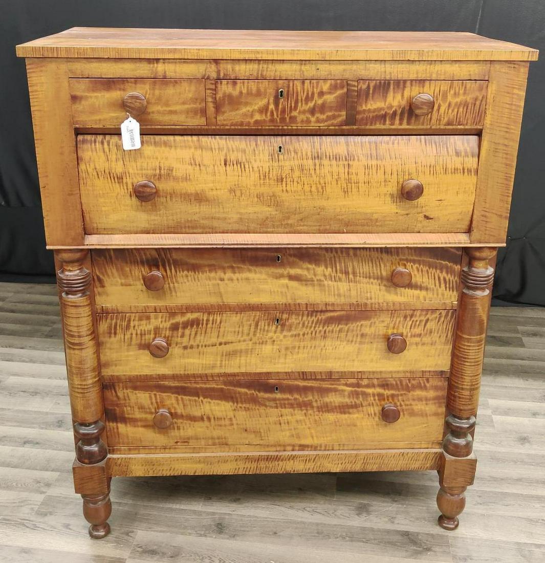 Tiger Maple 5 Drawer Chest (1 of 13)
