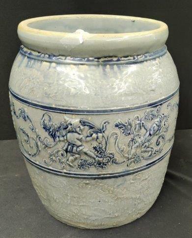 Blue Decorated Water Cooler Crock: 5 gallon, great piece.