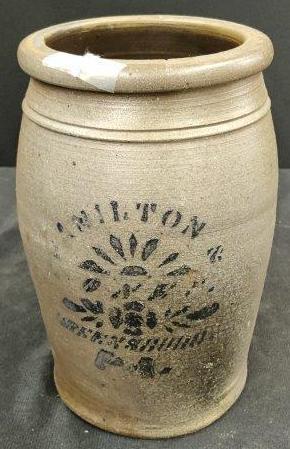 1 Gallon Hamilton Jones Jar: Greensboro PA, Good condition.