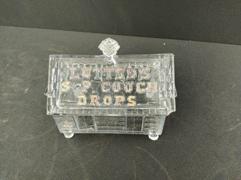 LUTTED'S S.P. COUGH DROPS Glass Store Display (1 of 4)