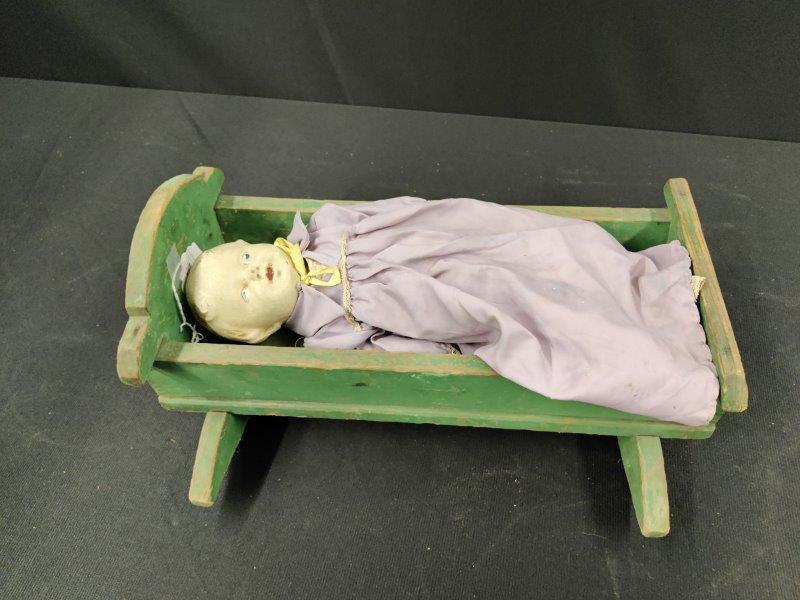 Primitive Doll Cradle and Early Doll (1 of 4)
