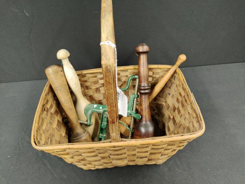 Split Bow Basket Full of Kitchen Primitives (1 of 4)