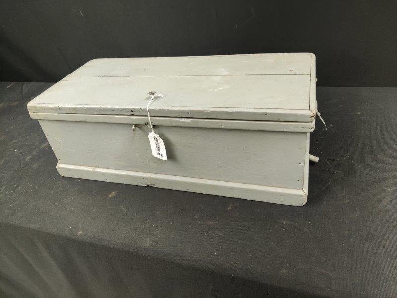 Early wooden tin lined ice chest cooler (1 of 2)