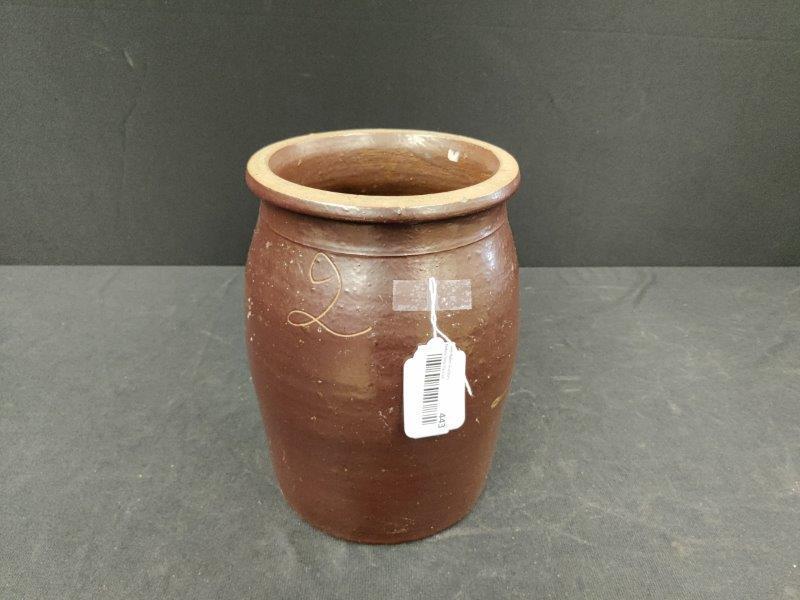 2 gallon Redware Crock: Good condition.
