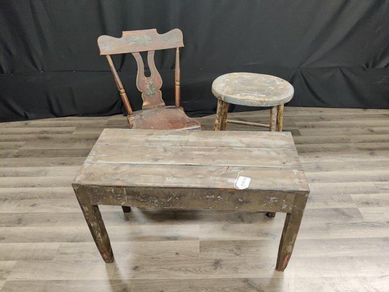 Primitive crock bench,  chair and Barstool (1 of 5)