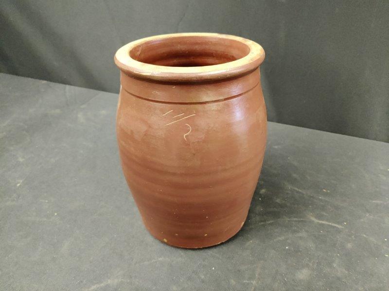 1 1/2 gallon Redware crock: Unusual size!